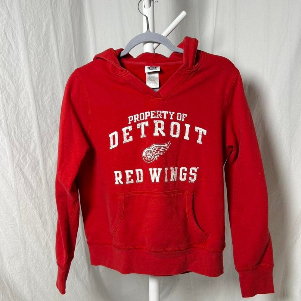 Detroit Red Wings NHL Branded youth Pullover Hoodie‎ Red NHL Sz Large 12/14